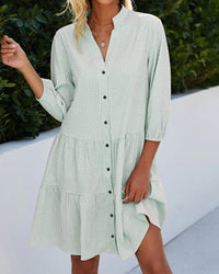 Leichte Sommerkleid Damen aus Baumwolle mit V-Ausschnitt – Nayana