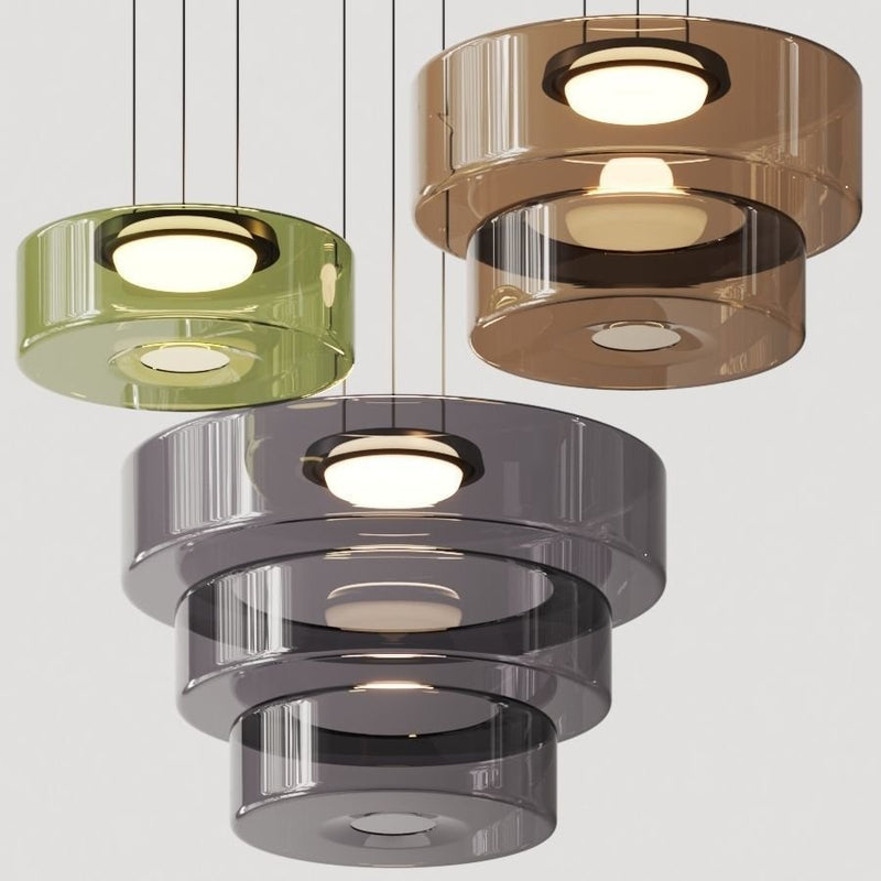 Moderne Glas-Hängeleuchte im Bauhaus-Stil - AuroraSphere