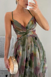 Elegantes Mesh-Maxikleid mit Figurbetontem Schnitt – Camille