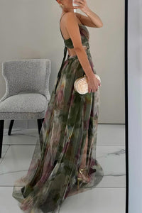 Elegantes Mesh-Maxikleid mit Figurbetontem Schnitt – Camille