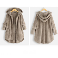 Trendy Geschnittene Fleecejacke mit Kapuze - FleeceLux