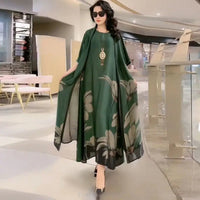 Damen Maxikleid mit geradem Schnitt und langen Ärmeln – Yara