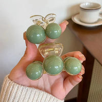 Grüne Perlen-Haarspange – Liana