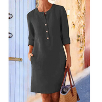 Stilvolles Damen Freizeitkleid mit Taschen & Rundhalsausschnitt – Niva