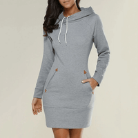 Kapuzen-Sweatkleid mit Taschen – Isabella