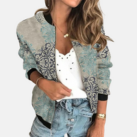 Damen Retro Bomberjacke mit Print – Zoë
