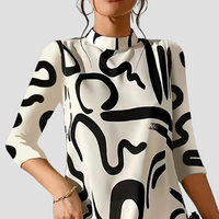 Damen Minikleid mit langen Ärmeln & Rundhalsausschnitt – Elanora