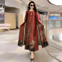 Damen Maxikleid mit geradem Schnitt und langen Ärmeln – Yara
