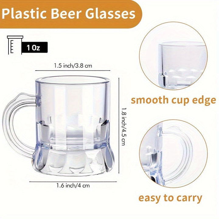 Transparente Mini-Bierkrüge 2er-Set (je 12 Stück) – MiniKrugSet Oktoberfest 2025