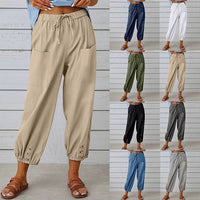 Leichte Sommer-Leinenhose mit Kordelzug & weitem Schnitt – Mira