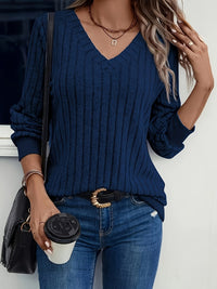 Damen Strickpullover mit V-Ausschnitt und langen Ärmeln – Amira