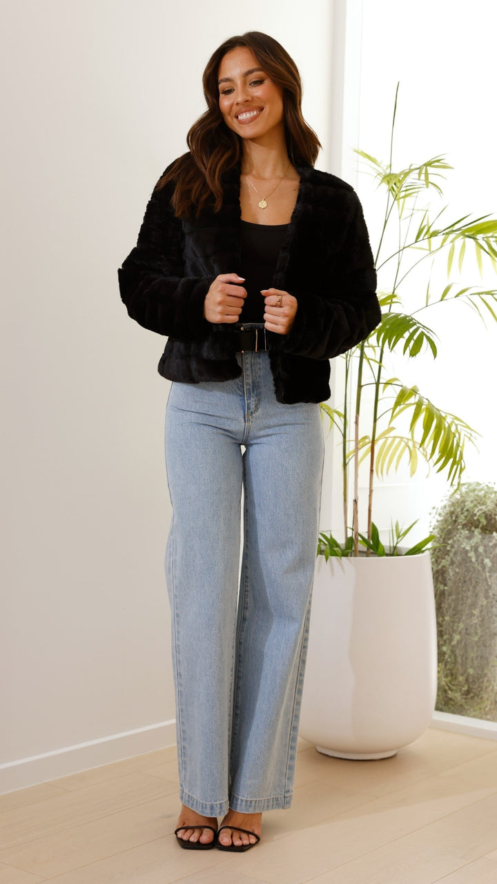 Luxuriöse Damen-Crop-Jacke – Veloura