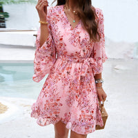Sommerkleid mit Blumenmuster und Spitze – Liora