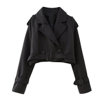 Trendige Kurze Damen-Trenchcoat mit Gürtel – Amelie