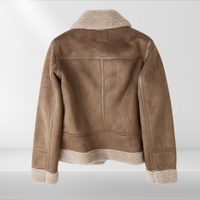 Damen Sherpa Bomberjacke aus Fleece mit Reißverschluss – Amira