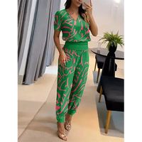 Trendiger Damen Jumpsuit mit Kurzarm & weitem Bein – Alina