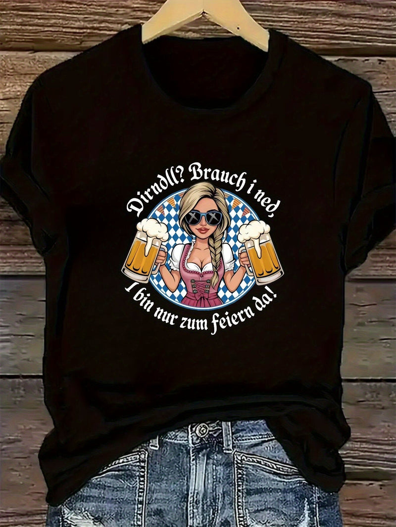 Damen Plus Size Kurzarm T-Shirt – Liesl Oktoberfest 2025