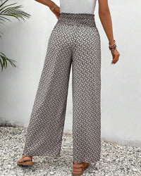 Damenhose mit hohem Bund & geometrischem Muster – Sapphira