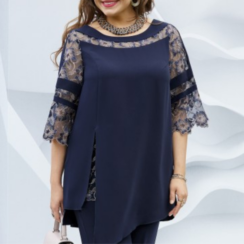 Zweiteiliges Damen-Set im Dunkelblau – Isaline
