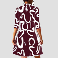 Damen Minikleid mit langen Ärmeln & Rundhalsausschnitt – Elanora