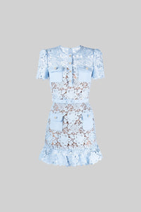 Besticktes Sommer-Minikleid mit Taillengürtel – Alina
