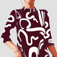 Damen Minikleid mit langen Ärmeln & Rundhalsausschnitt – Elanora