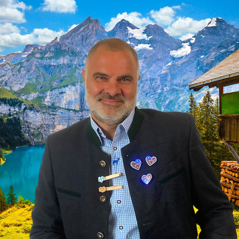 LED Lebkuchenherz Pins (4er-Set) – HerzGaudi Oktoberfest 2025