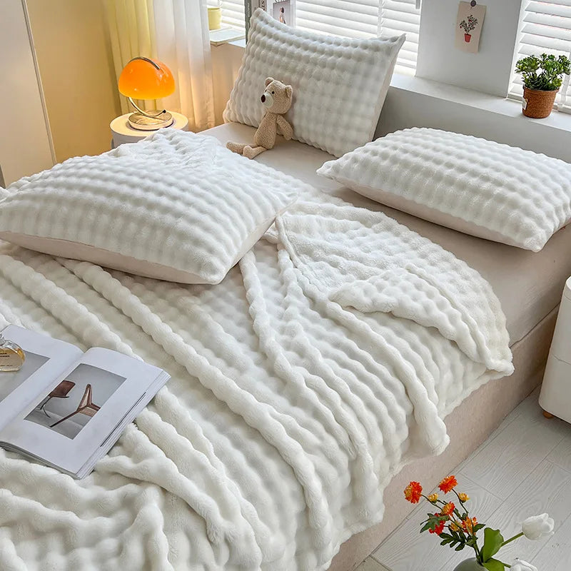Luxe Bubbeltextuur Fleece Decke - BubbleNest