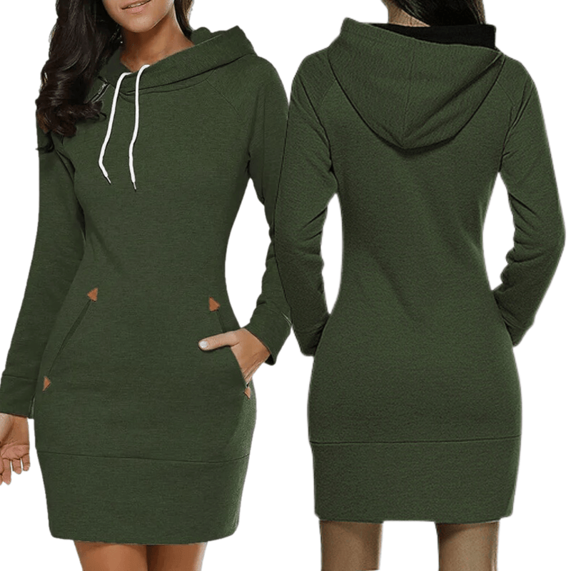 Kapuzen-Sweatkleid mit Taschen – Isabella