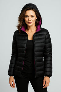 Wendbare Daunenjacke mit Kapuze – Soraya