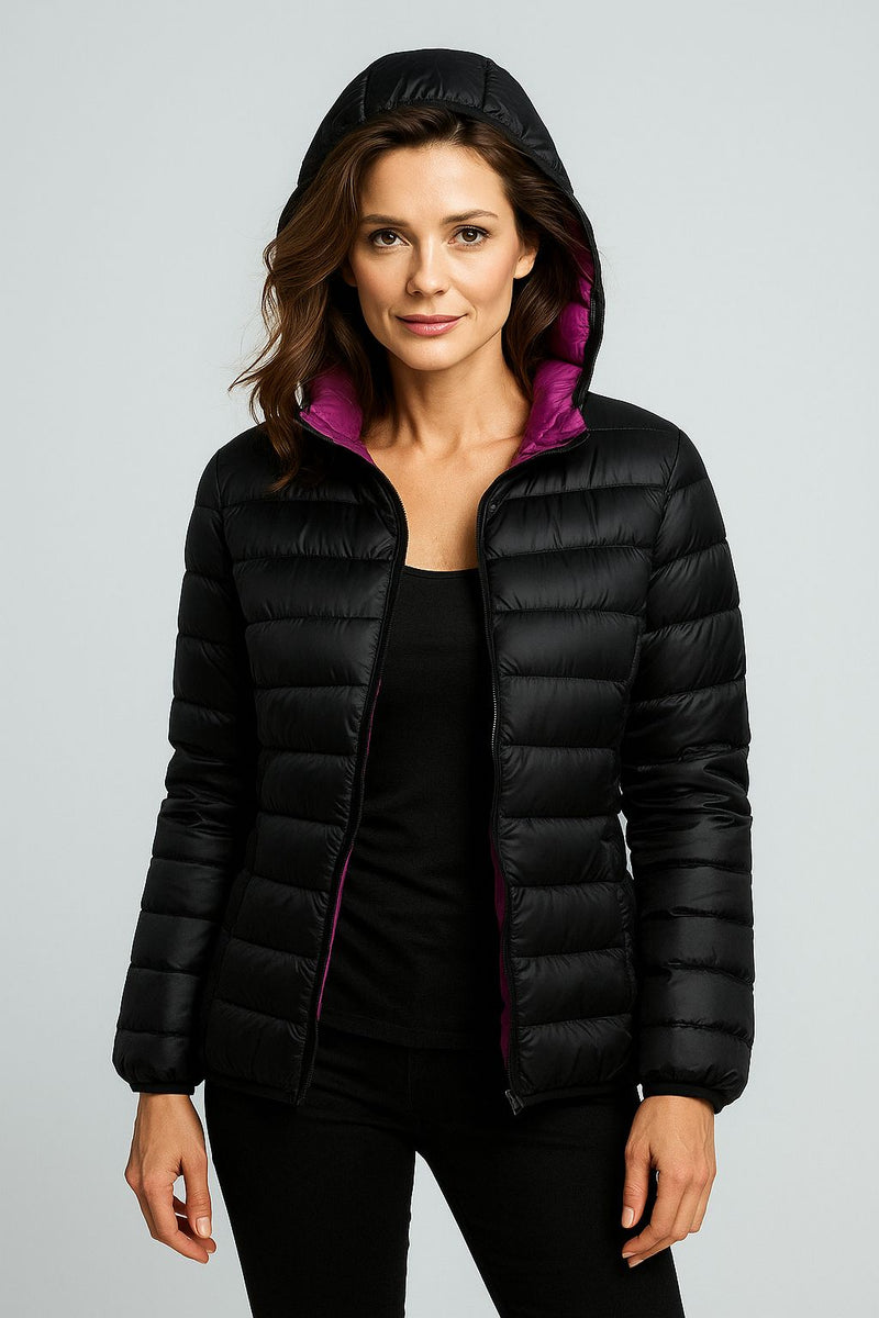 Wendbare Daunenjacke mit Kapuze – Soraya