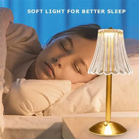 Kabellose Tischlampe mit Kristalldekor und dimmbarer Beleuchtung - GlamLight