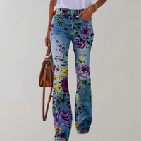 Flared Jeans mit Knöpfen - Rosa