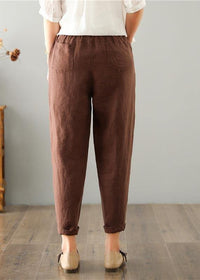 Damen Sommerhose aus Leinen-Baumwollmix mit elastischem Bund – Clara