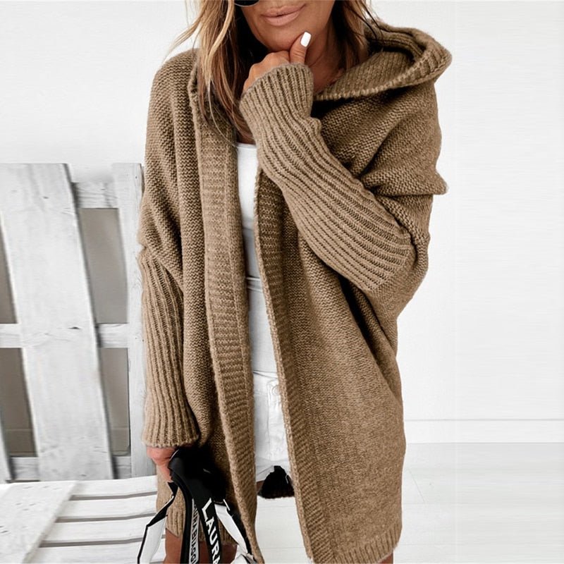 Herbstlicher Damen Kapuzen-Cardigan – Noelia