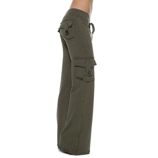 Damen Bootcut Cargo Hose mit Taschen – Isabella