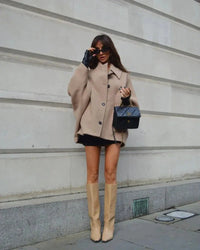 Damen Übergangsjacke im Oversized Look mit Knopfverschluss – Selina