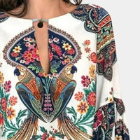 Luftige Damen Sommerbluse mit Blumenprint – Isabelle