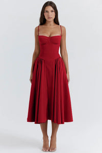 Stylisches Sommerkleid mit Spaghettiträgern und Taillenmieder – Mira