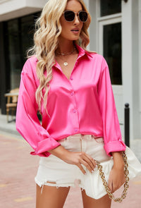 Satiniert elegante Damenbluse – Mireille