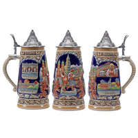 Bierkrug mit Relief & Zinndeckel (0,8 L) – BavariaKrug Oktoberfest 2025