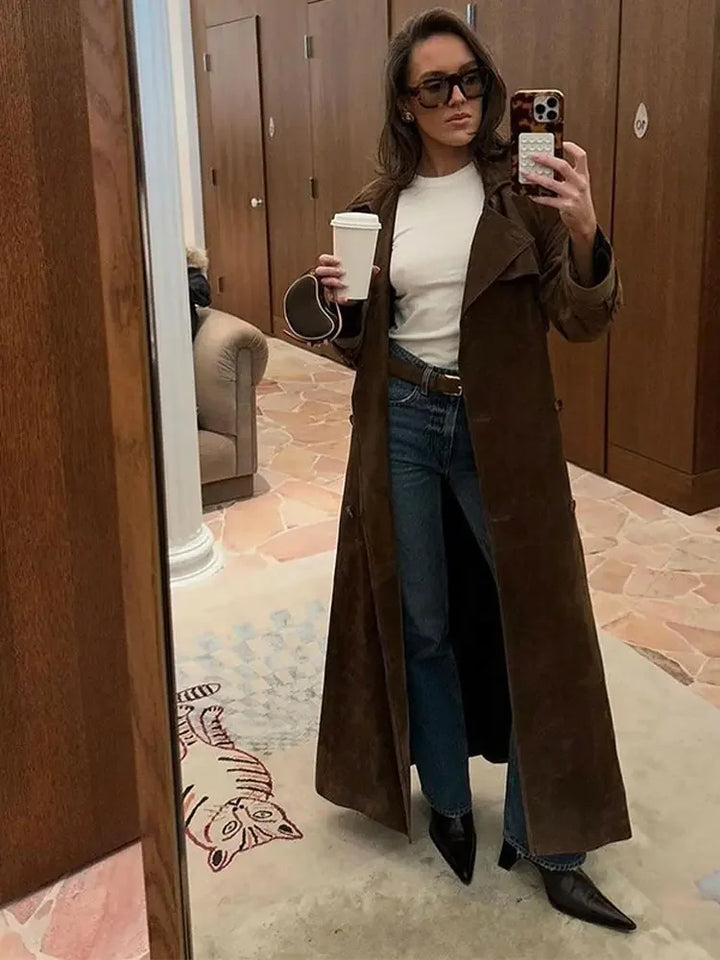 Damen-Wintermantel aus Kunstwildleder – Sorina