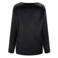 Satin Damenbluse mit tiefem V-Ausschnitt & langen Ärmeln – Daria