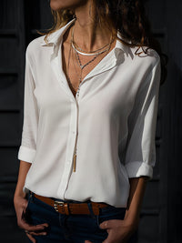 Lockeres Damen-Bluse mit Knopfleiste – Isabella