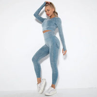 Nahtloses Damen-Yoga-Set mit Cropped-Top - Nova