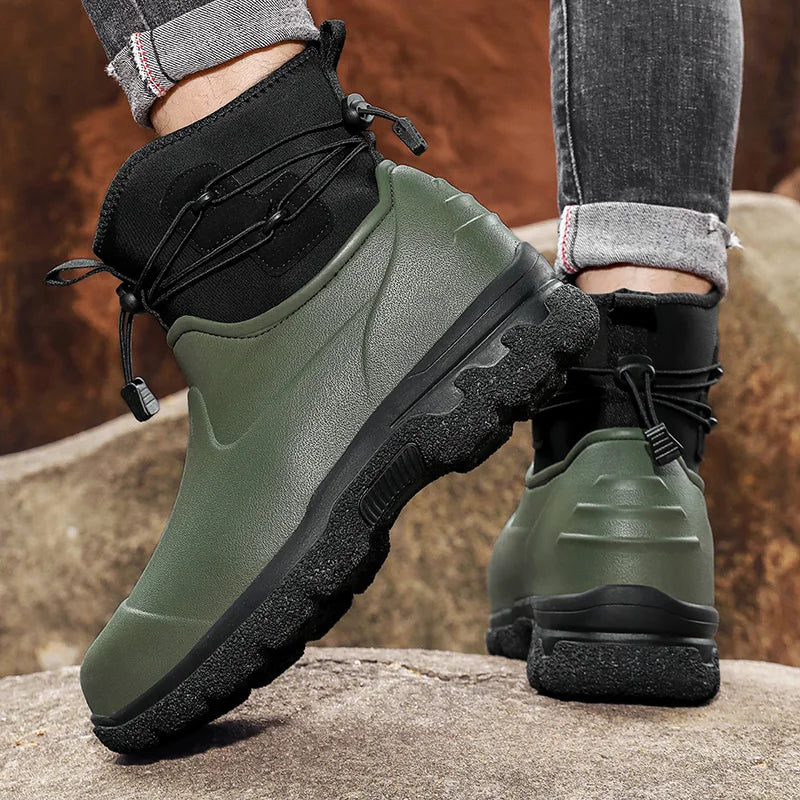 Herren Regenstiefel Aus PVC - Wasserdichte Gummistiefel Mit Rutschfester Sohle Für Arbeit & Freizeit