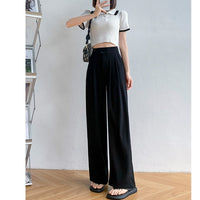 High-Waist Casual Damen Hose mit weitem Bein – Emilia