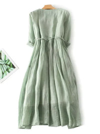 Luftiges Leinenkleid mit lockerer Passform für den Sommer – Selina