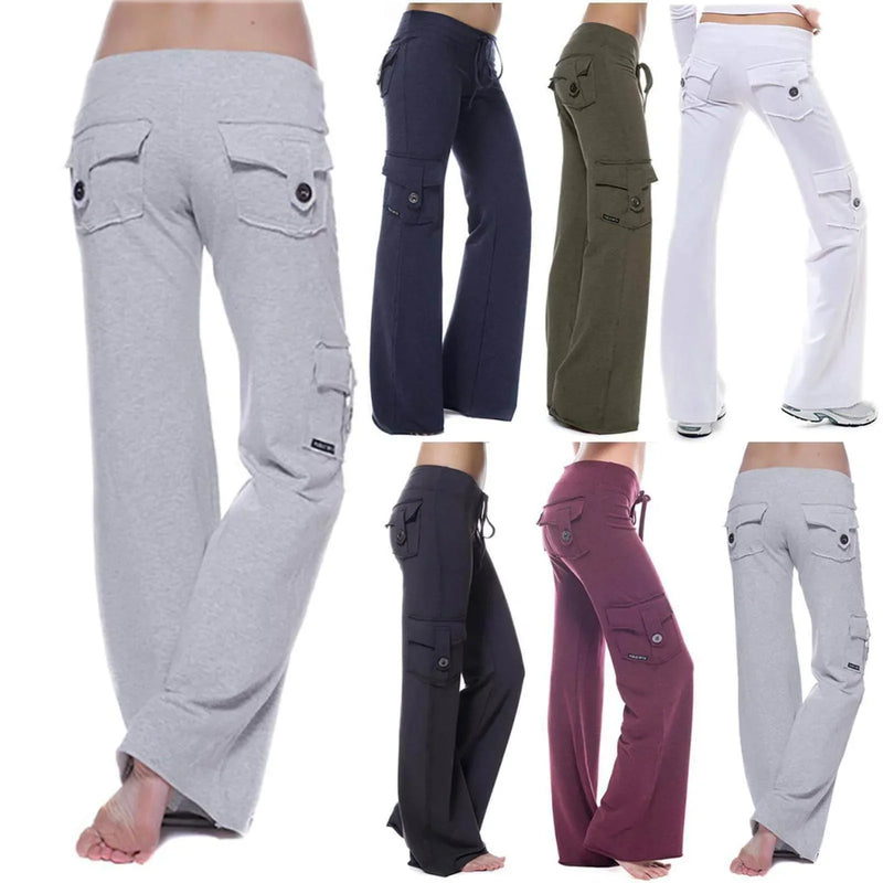 Damen Bootcut Cargo Hose mit Taschen – Isabella