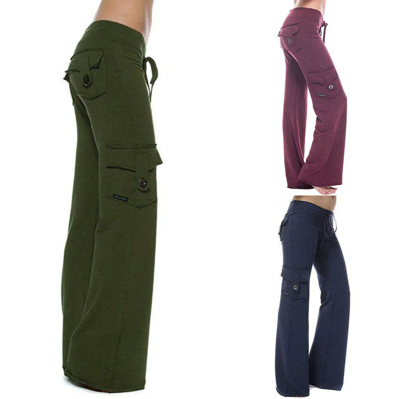Damen Bootcut Cargo Hose mit Taschen – Isabella